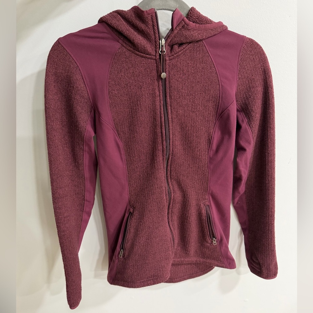 Athleta Maroon Zip-Up Hoodie